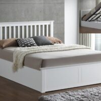 Bedmaster Malmo White Wooden Ottoman Bed Frame - 4ft Small Double