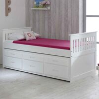 Belcourt Wooden Children Bed With Underbed In White