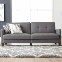 Belfast Fabric Sofa Bed With Oak Legs In Grey