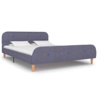 Bellvue Fabric Double Bed In Light Grey