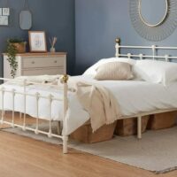 Birlea Atlas Cream Metal Bed Frame - 4ft Small Double