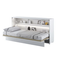 Cadillac Horizontal Wall High Gloss Single Bed In White