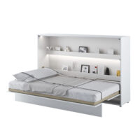 Cadillac Horizontal Wall High Gloss Small Double Bed In White