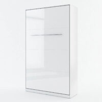 Cadott High Gloss Vertical Wall Small Double Bed In White