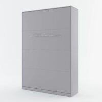 Cadott Wooden Vertical Wall Double Bed In Matt Grey