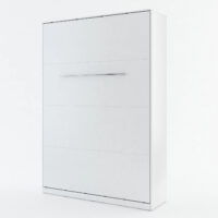 Cadott Wooden Vertical Wall Double Bed In Matt White