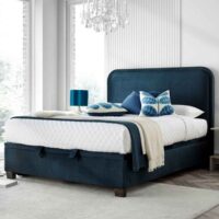 Casper Fabric Ottoman Storage King Size Bed In Deep Ocean