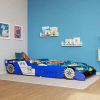 Catoosa Wooden Children Race Car Bed In Blue