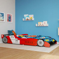 Catoosa Wooden Children Race Car Bed In Red
