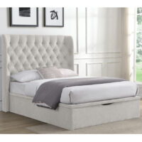 Colusa Fabric Ottoman Storage King Bed In Beige
