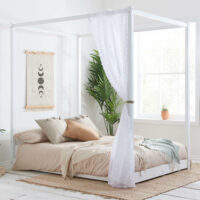 Darian Wooden Double Bed In White
