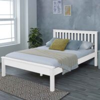 Dayton Wooden King Size Bed In White