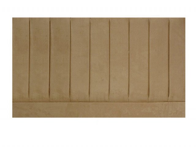 Designer Pluto Tan Faux Suede Fabric Headboard - 6ft Super King Size