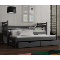 Donna Wooden Day Bed Without Mattress And Trundle In Graphite