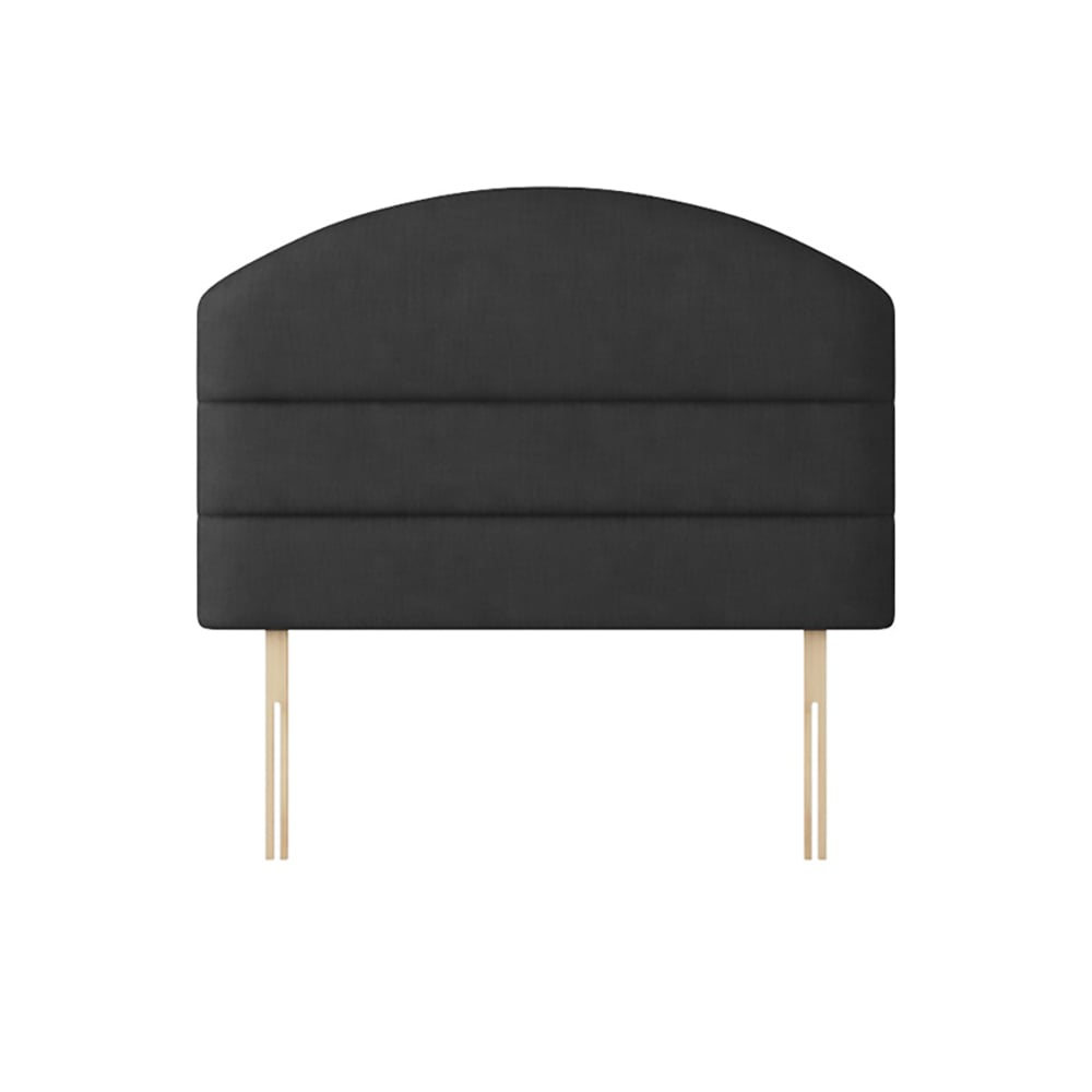 Dudley - Small Single - Lined Headboard - Dark Grey - Charcoal - Fabric - 2ft6 - Happy Beds