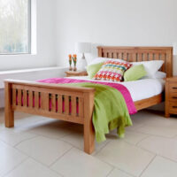 Hewitt Wooden Double Bed In Rustic Oak