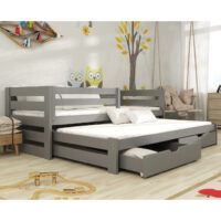 Keene Wooden Day Bed With Foam Mattress And Trundle In Graphite