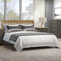 Kang Wooden Low End Double Bed In Oak