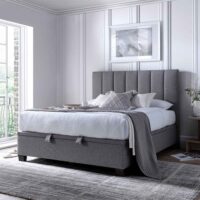 Magna Fabric Ottoman Storage King Size Bed In Marbella Grey