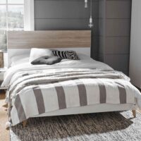 Selkirk Wooden King Size Bed - Matt White And Oak