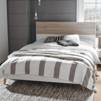 Selkirk Wooden King Size Bed In White And Oak