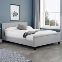 Stratos Fabric King Size Bed In Grey
