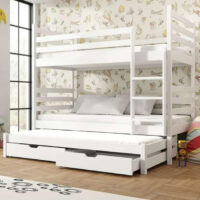 Thorsby Wooden Bunk Bed Bonnell Mattress And Trundle In White
