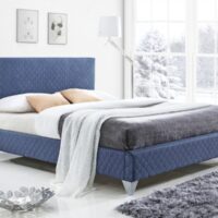 Time Living Brooklyn Blue Fabric Bed Frame - 5ft King Size