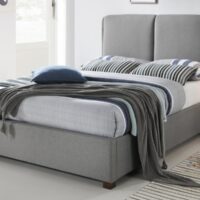 Time Living Oakland Light Grey Fabric Bed Frame - 5ft King Size