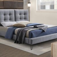 Time Living Tuscany Light Grey Fabric Bed Frame - 4ft6 Double