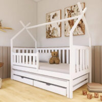 Tracy Wooden Day Bed With Foam Mattress And Trundle In White