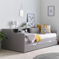Tyson Wooden Guest Bed With Trundle In Grey
