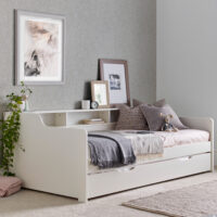 Tyson Wooden Guest Bed With Trundle In White