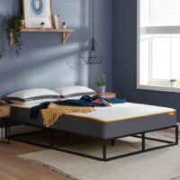 Beauport Fabric Small Double Mattress In White Blue