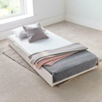 Tyler - Single - Trundle Guest Bed Only - White - Wood - 3ft - Happy Beds